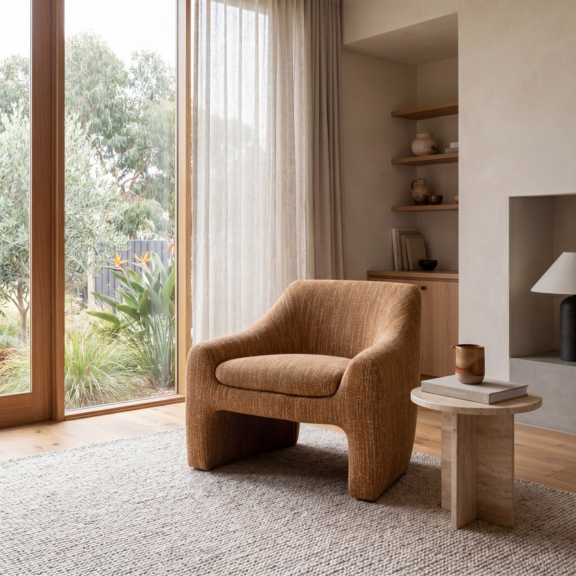 CLC8863-KSO Fabric Armchair - Ginger Brown