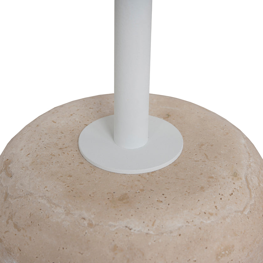 CST10319-NY 45cm Matte White Side Table - Travertine