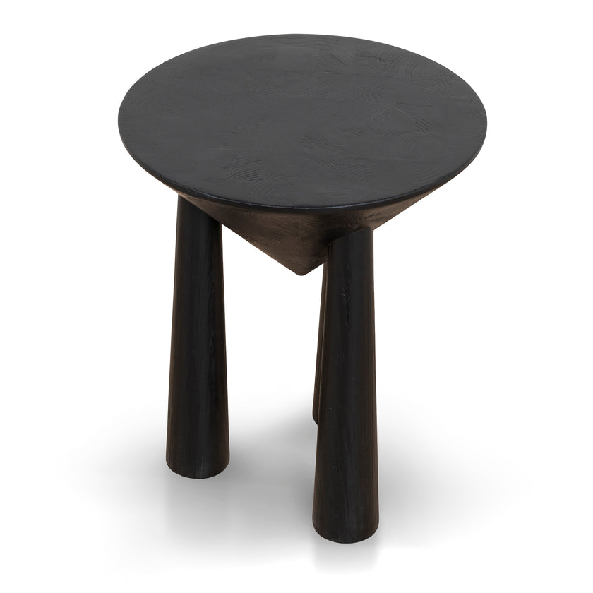 Ex Display - CST10427-NI 45cm Round Side Table - Full Black