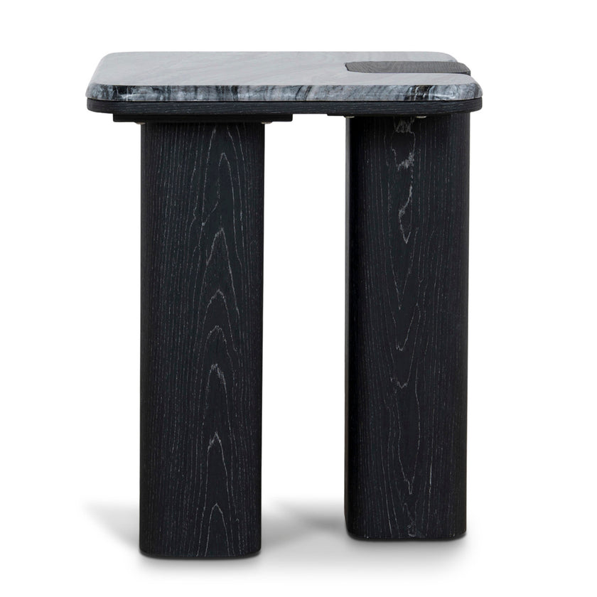 Ex Display - CST10613-MK 40cm Marble Side Table - Black