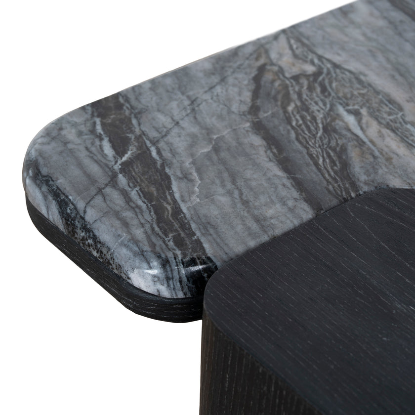 Ex Display - CST10613-MK 40cm Marble Side Table - Black