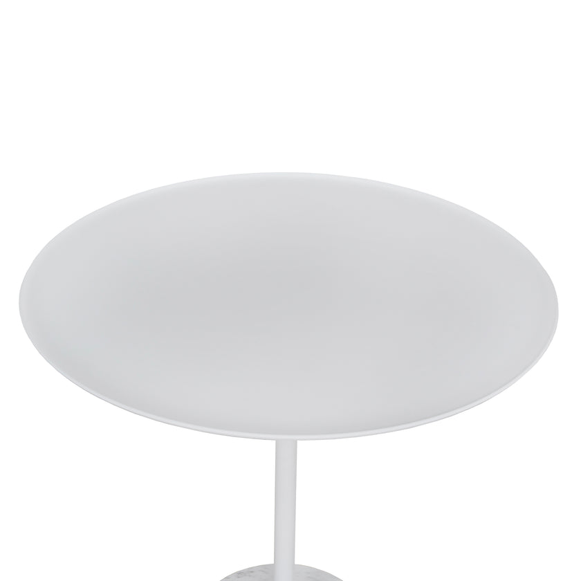 CST10979-NY 45cm Matte White Side Table - Carrara Marble