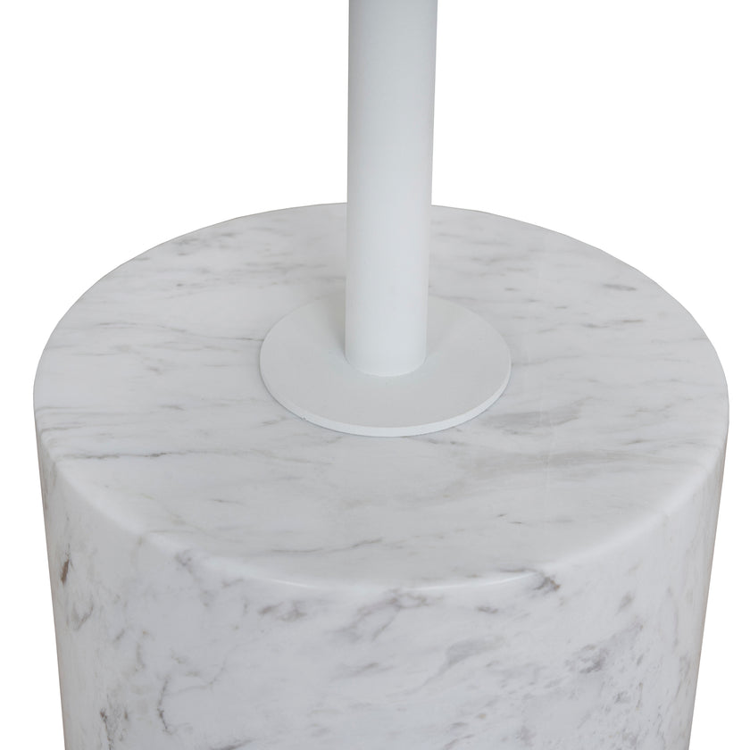 CST10979-NY 45cm Matte White Side Table - Carrara Marble