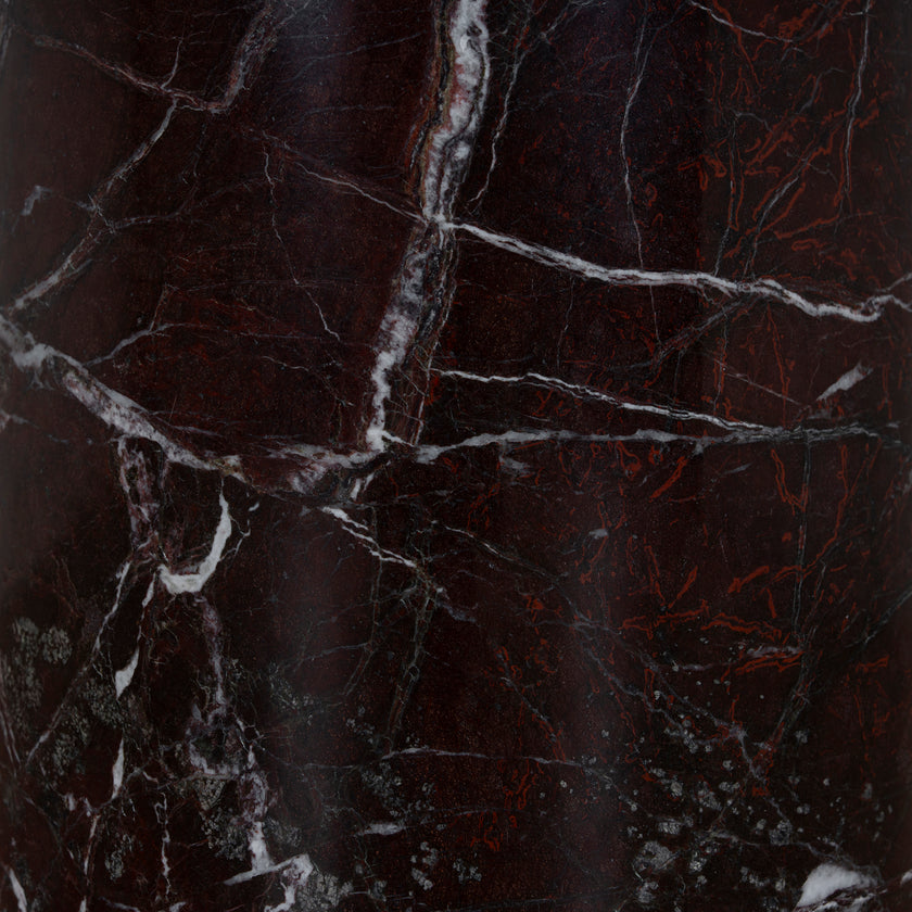 CST10981-NY 45cm Matte Black Side Table - Rosso Levanto Marble