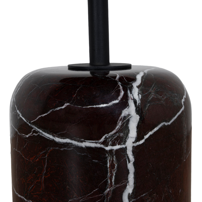 CST10981-NY 45cm Matte Black Side Table - Rosso Levanto Marble