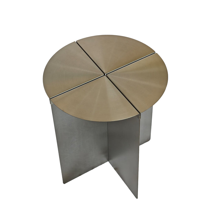 CST12065-BC 38cm Round Side Table - Stainless Steel