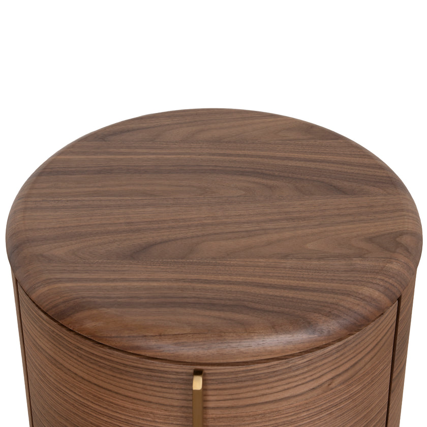 CST12279-CN 46cm Round Bedside Table - Walnut