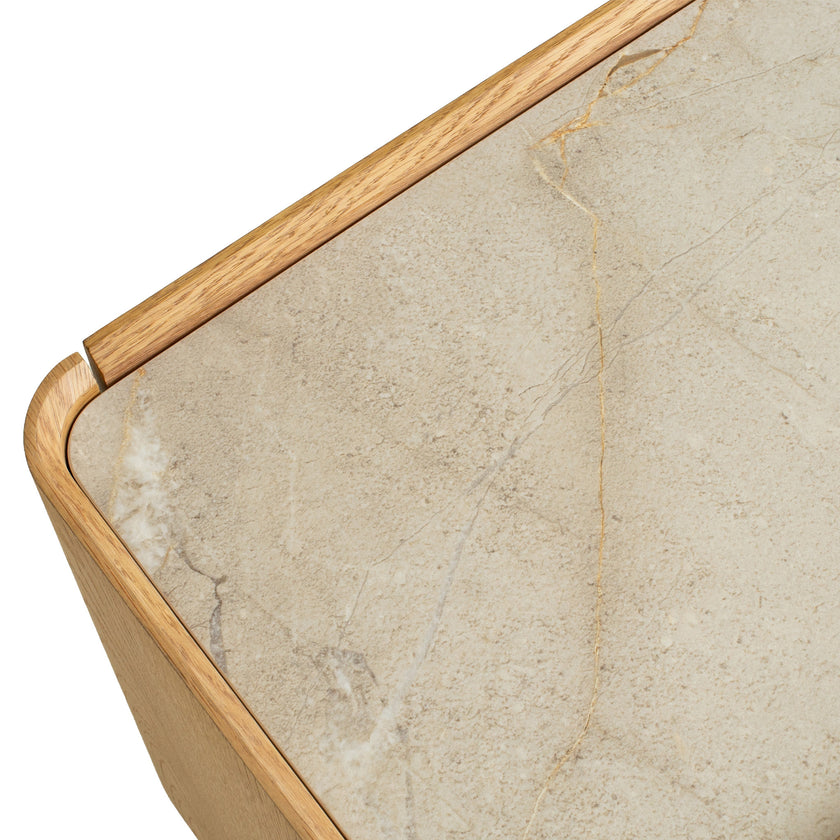 CST12554-IG Stone Top Bedside Table - Natural