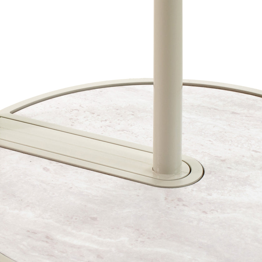 CST12573-IG Beige Glass Side Table - Warm Grey
