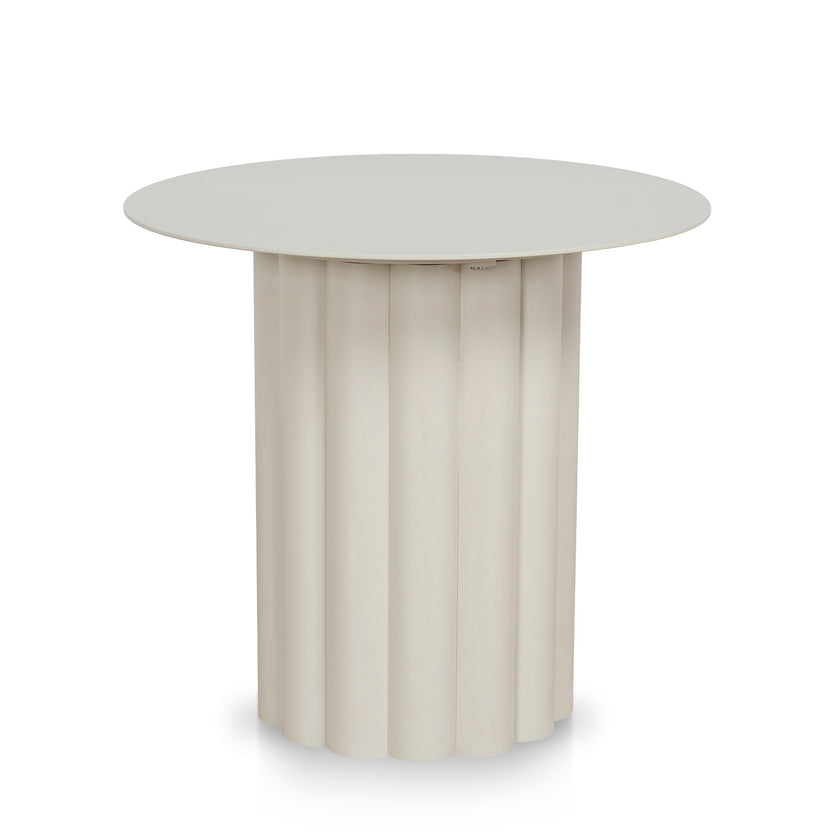 CST12611-KT 50cm Outdoor Round Side Table - Cream White