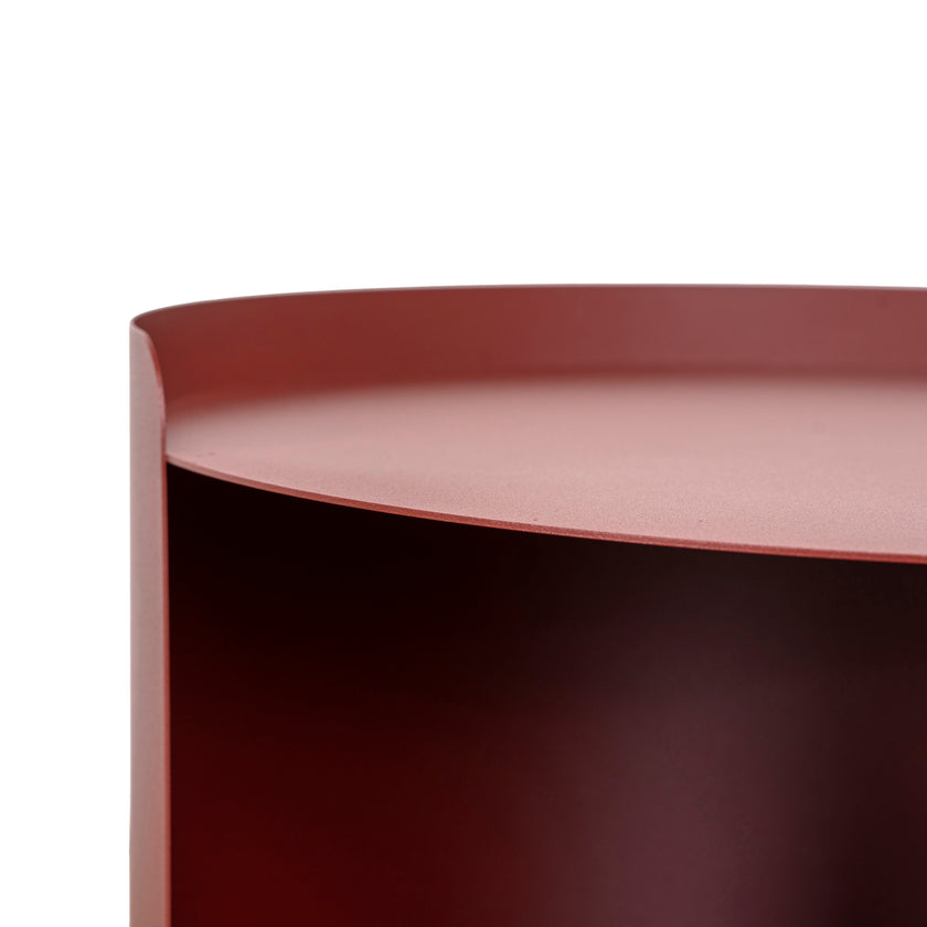 CST12706-BC 37cm Round Side Table - Burgundy Red