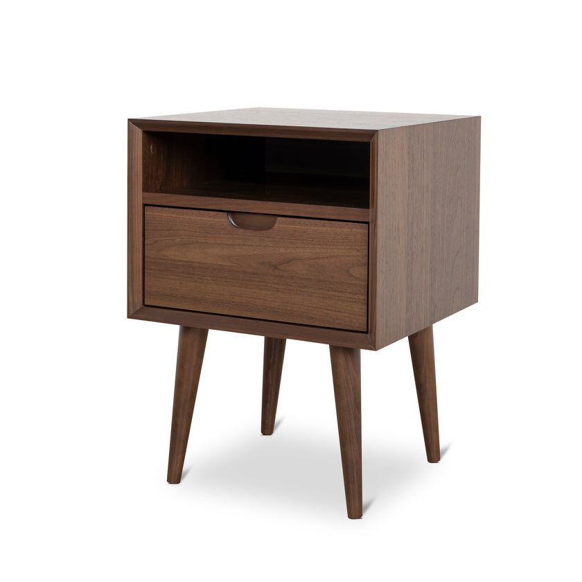 Ex Display - CST221WAL-VN SQ Wooden Bedside Table - Walnut