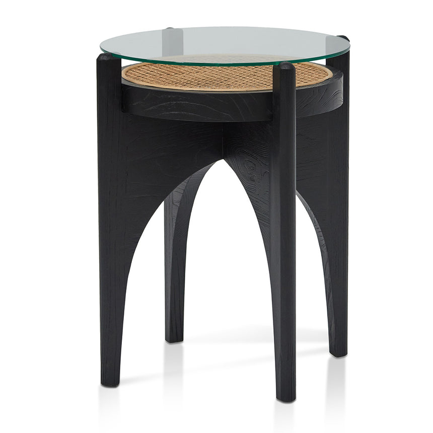 CCF8141-NI 96cm Round Glass Coffee Table - Black