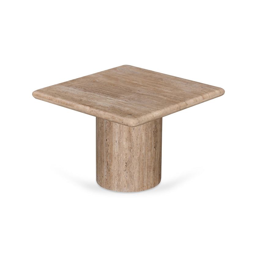 Ex Display - CST8712-RB 50cm Travertine Top Side Table - Natural