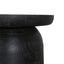CST8734-RB 40cm Travertine Top Side Table - Black