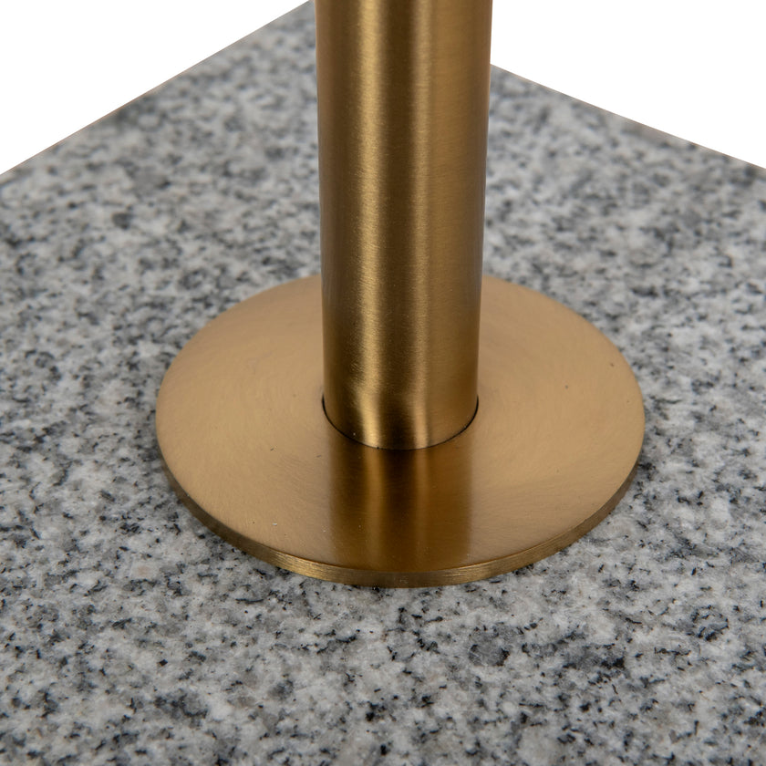 CST8796-NY 45 cm Brushed Gold Side Table - Faceted Granite Marble