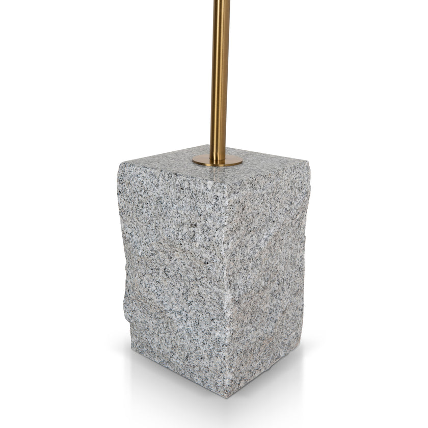 CST8796-NY 45 cm Brushed Gold Side Table - Faceted Granite Marble