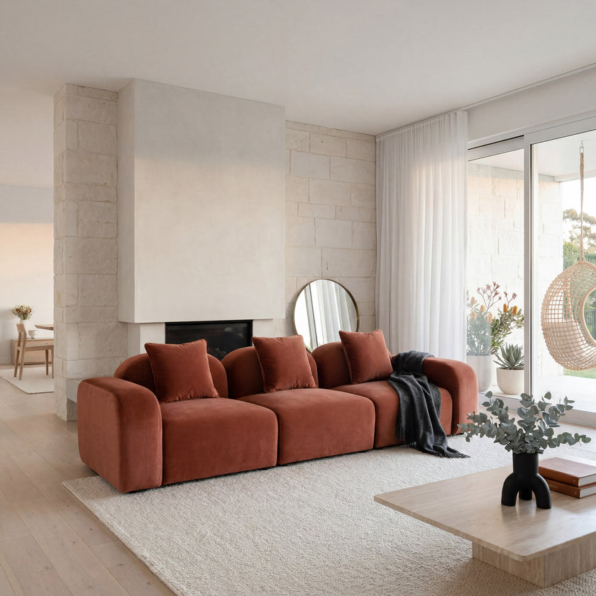 CLC10365-OLS 4 Seater Sofa - Burnt Maroon