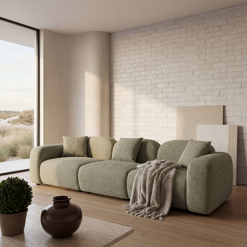 CLC10088-OLS 4 Seater Sofa - Coral Light Green