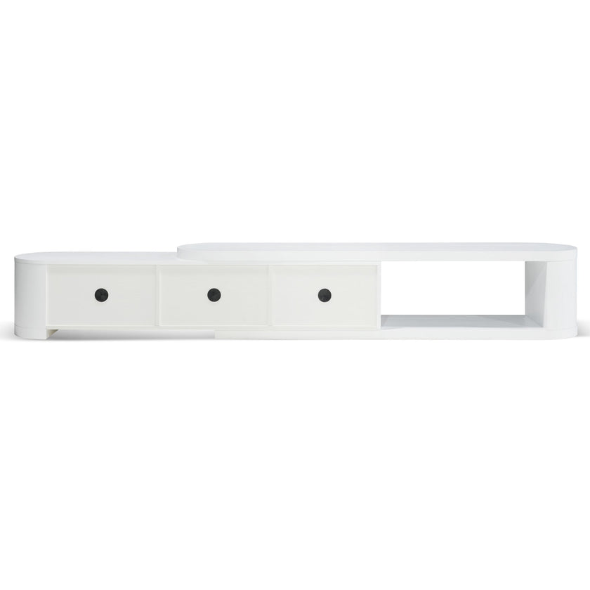 CTV10213-CN Extendable TV Entertainment Unit - Full White Oak