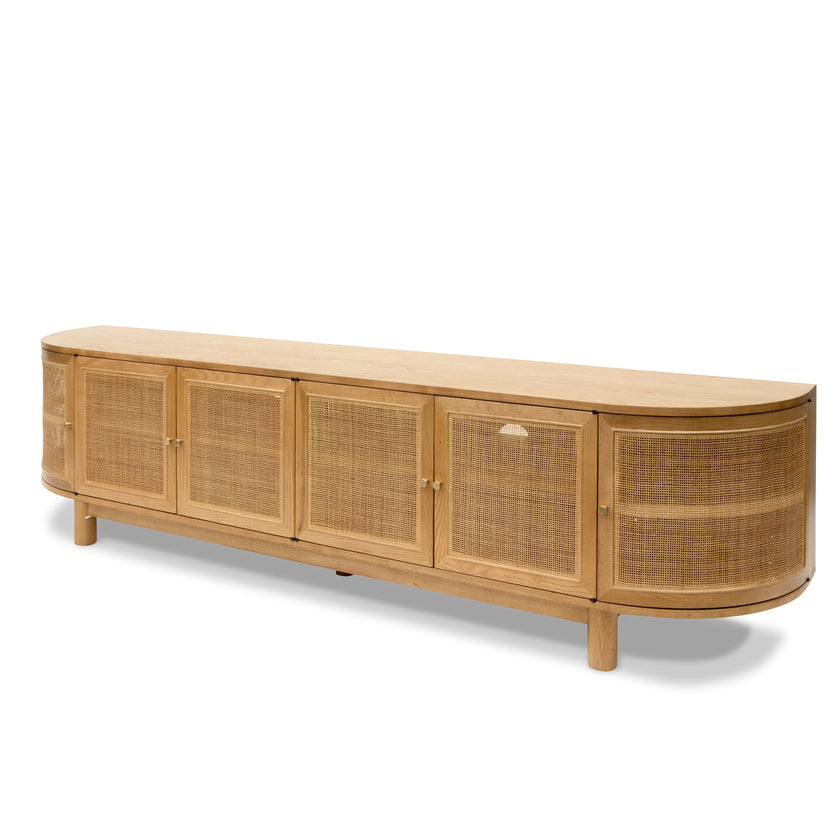 Ex Display - CTV8192-NI 2.2m Rattan Doors TV Entertainment unit - Natural
