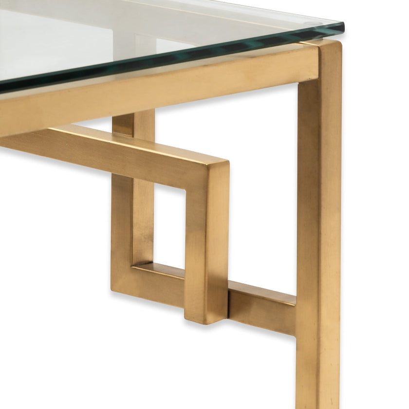 Ex Display - CCF2421-BS 1.2m Coffee Table - Glass Top - Brushed Gold Base