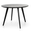 Ex Display - CDT2305-SD 100cm Round Dining Table - Black Veneer Top - Black Legs