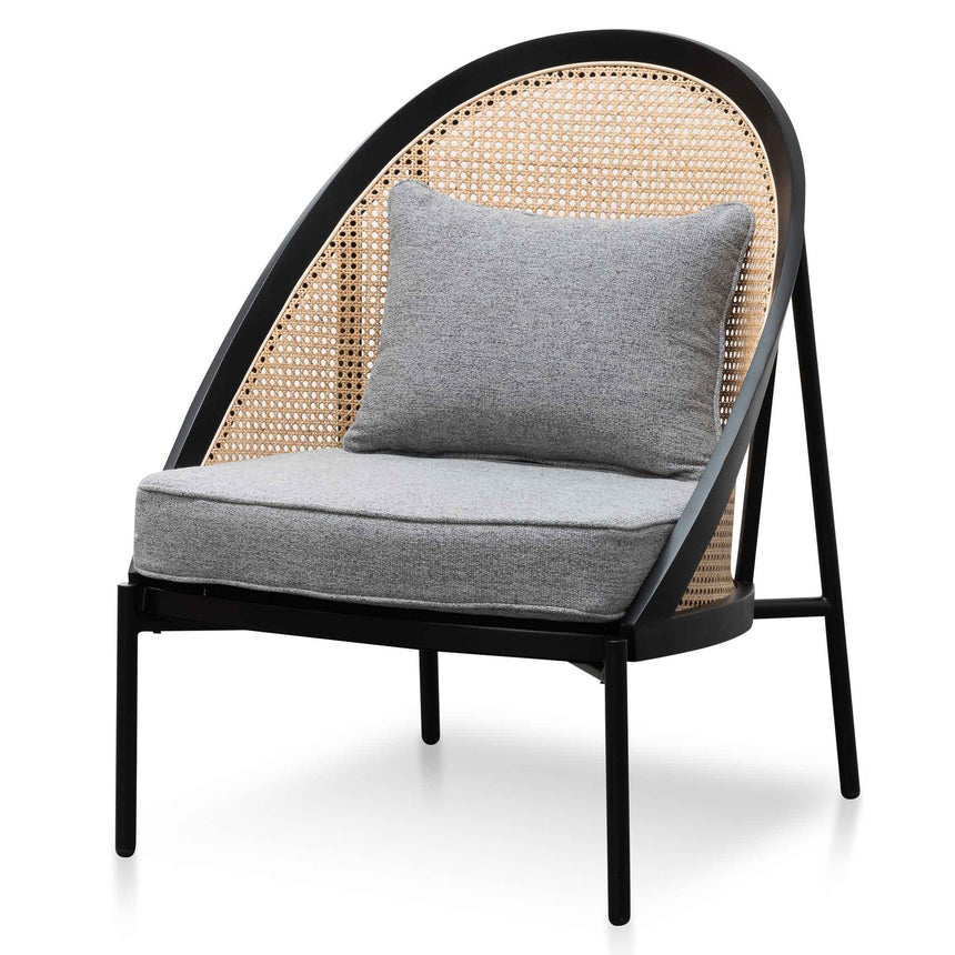Ex Display - CLC6384-SD Rattan Back Lounge Chair - Grey Seat and Black Frame