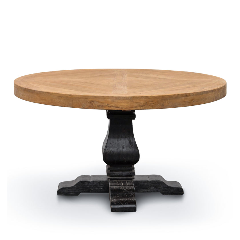 CDT6067 1.4m Natural Round Dining Table - Black Base