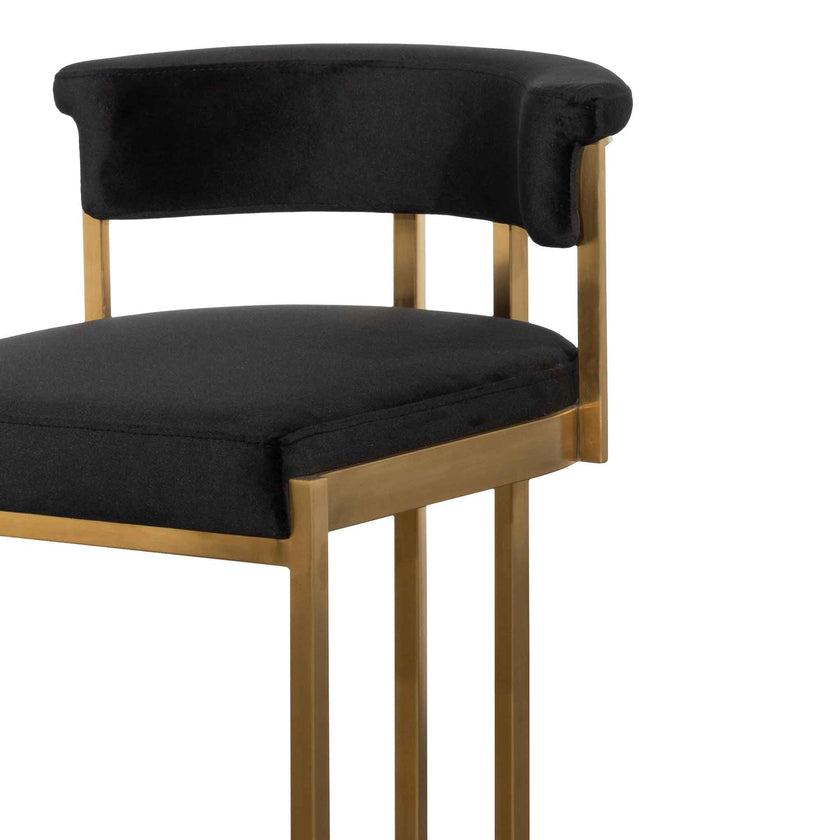 CBS6272-BS Black Velvet Bar Stool - Golden Base