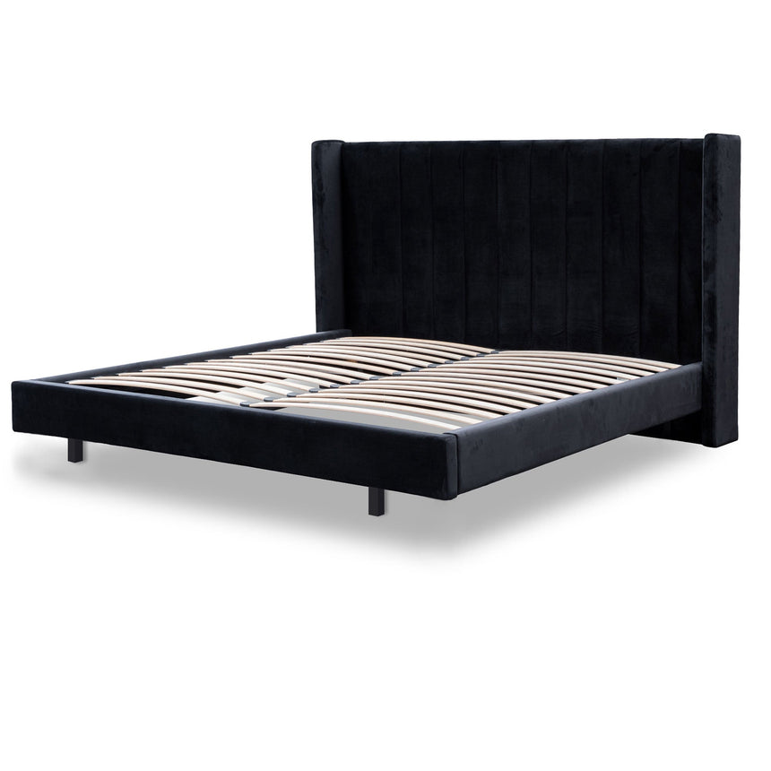 CBD8094-MI King Sized Wide Base Bed Frame - Black Velvet