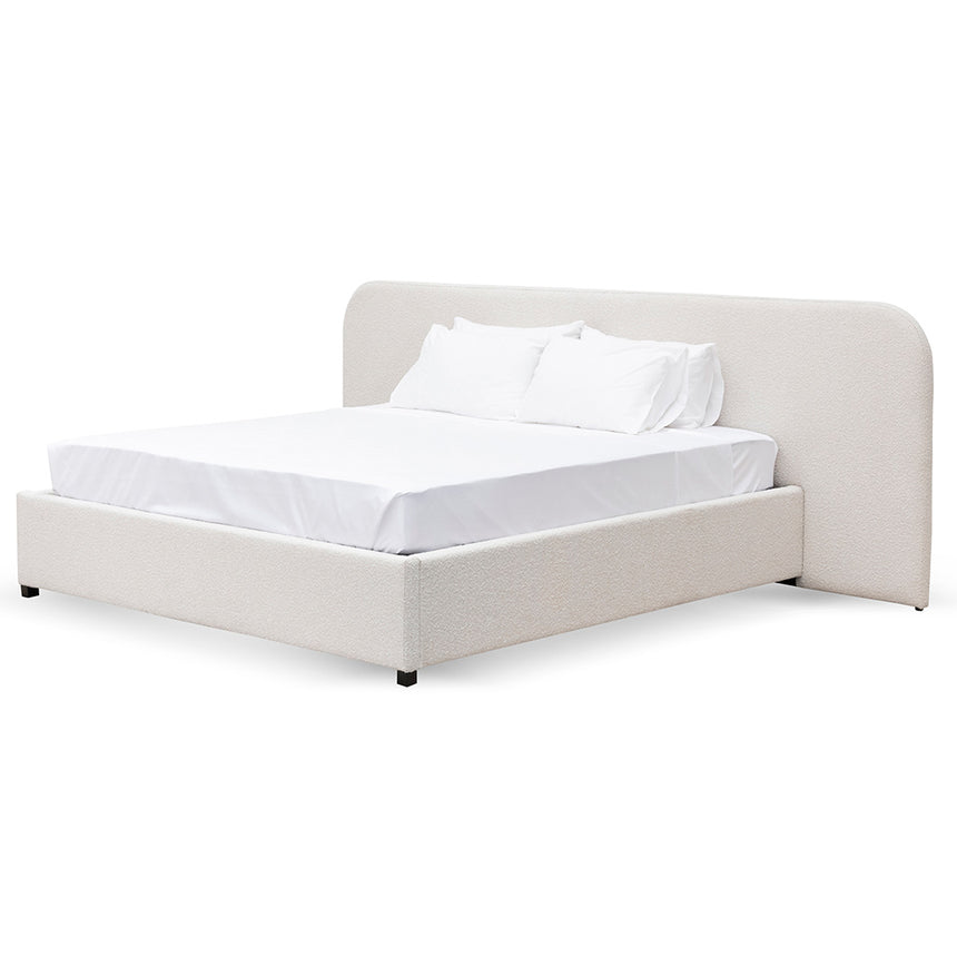 CBD6896-YO Queen Sized Bed Frame - Pepper Boucle with Storage