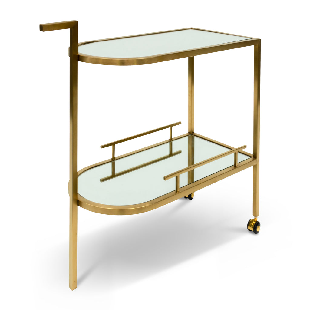 CBR6955KS Bar Cart Mirror and Gold Base Calibre Furniture