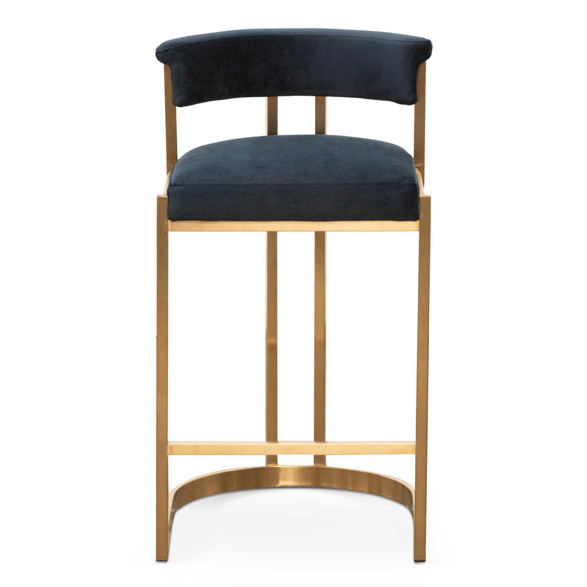Ex Display - CBS6273-BS Indigo Velvet Bar Stool - Golden Base