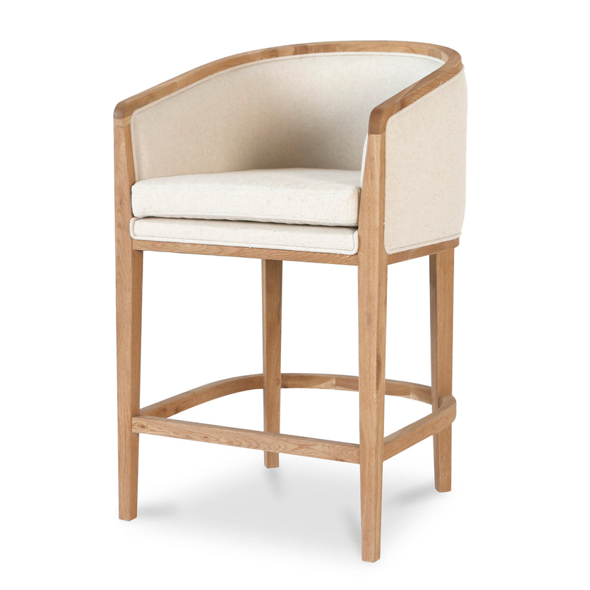 CBS10559-LJ 65cm Black Frame Bar Stool - Dawn Beige