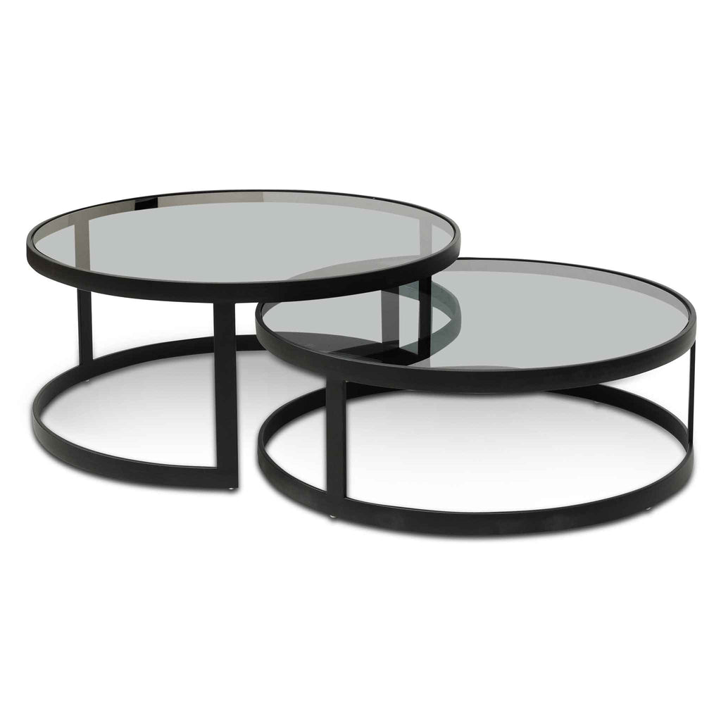 CCF6390 KS Nested Grey Glass Coffee Table Calibre Furniture