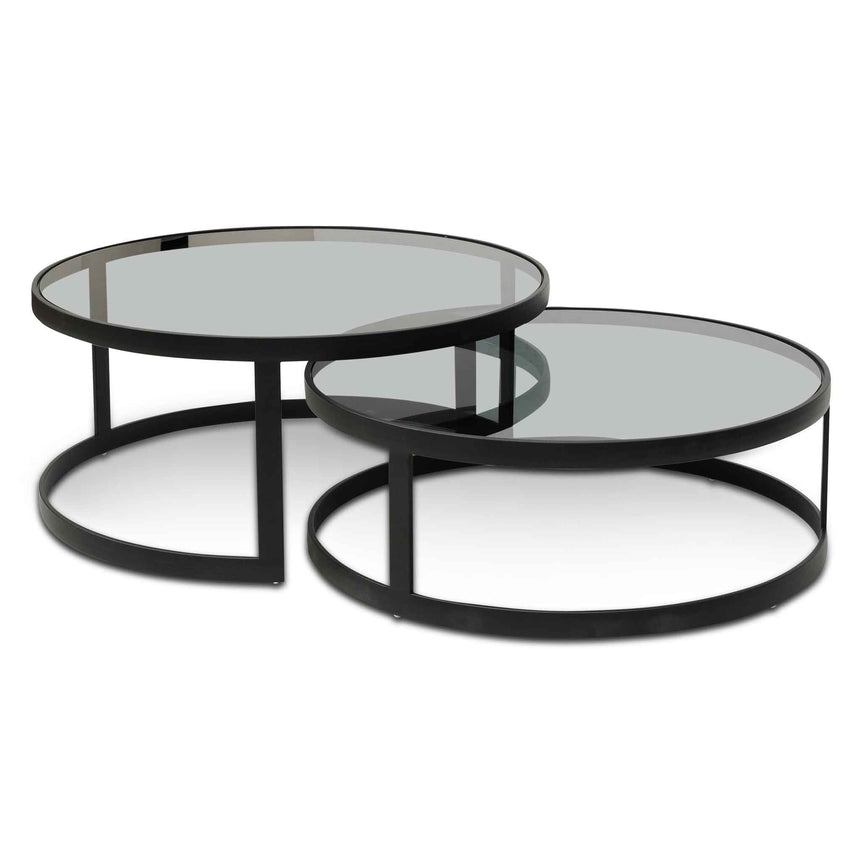 CCF2352-KS 85cm Glass Round Coffee Table - Gold Base