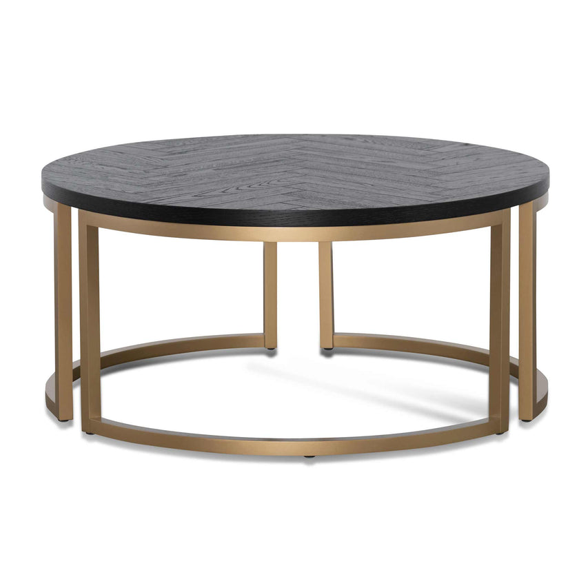 CCF6732-VN Round Coffee Table - Peppercorn and Brass