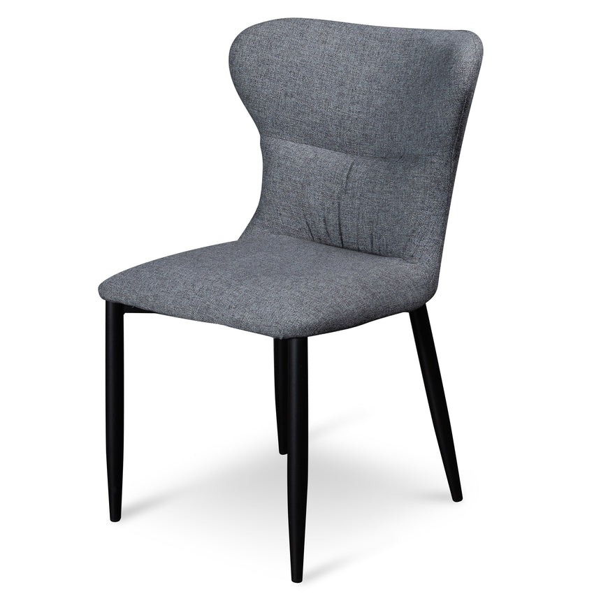 CDC6114-ST Fabric Dining Chair - Pebble Grey with Black Legs (Clearance)