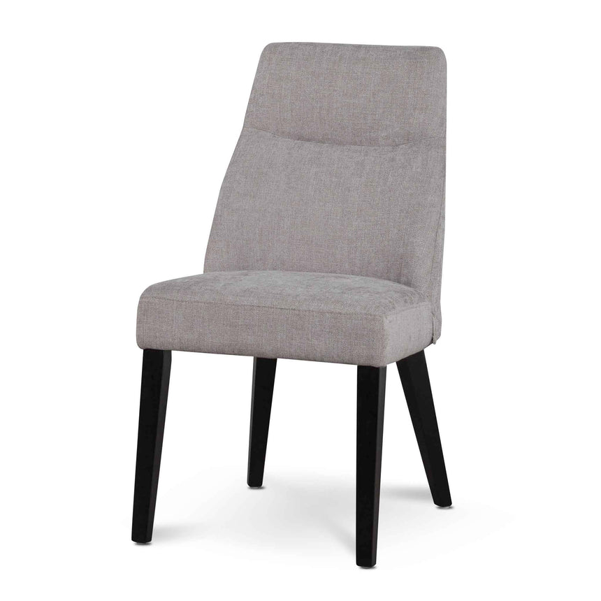 CDC6462-CU Black Wood Dining Chair - Grey Seat