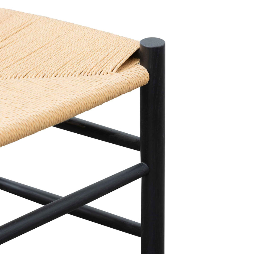CDC6621-OW Rattan Black Dining Chair - Natural Seat (Set of 2)