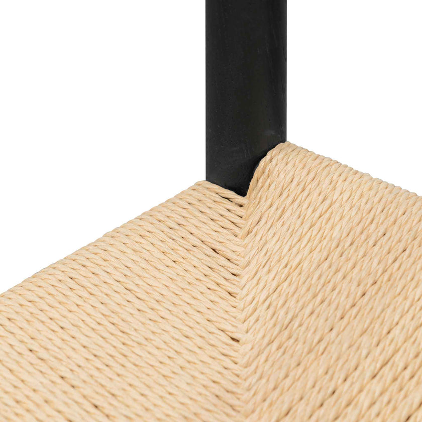 CDC6621-OW Rattan Black Dining Chair - Natural Seat (Set of 2)