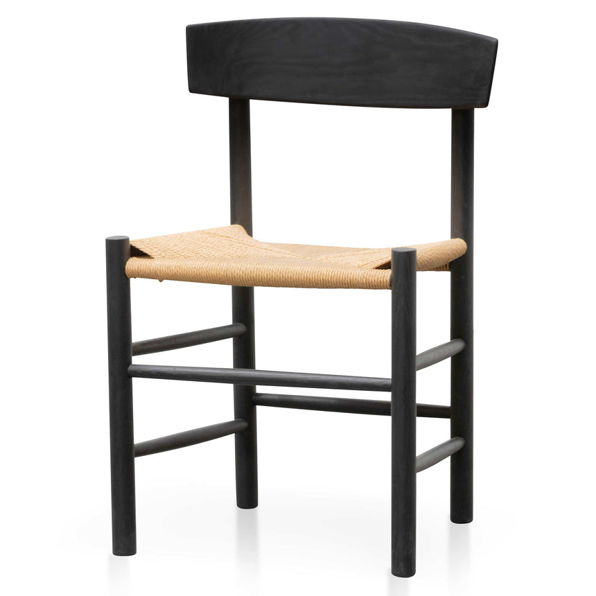 CDC6621-OW Rattan Black Dining Chair - Natural Seat (Set of 2)