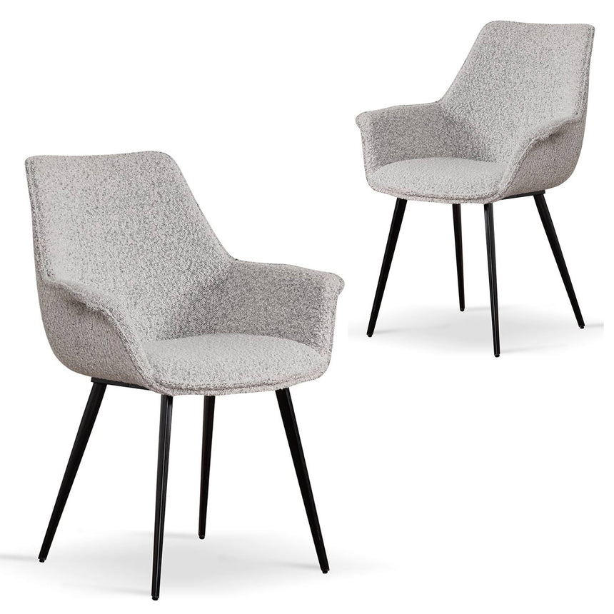CDC6571-ST Dining Chair - Grey Velvet in Black Legs (Set of 2)