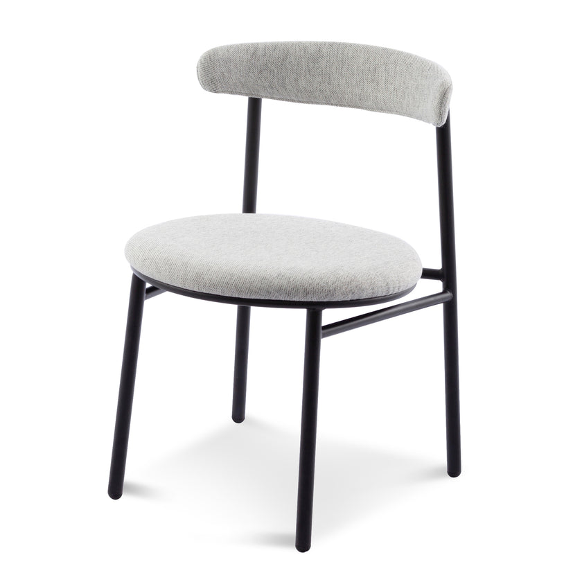 Ex Display - CDC6886-SD Fabric Dining Chair - Silver Grey with Black Legs