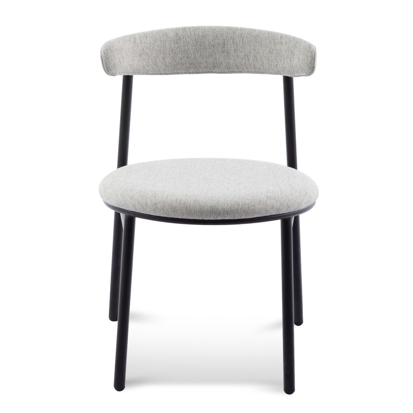 Ex Display - CDC6886-SD Fabric Dining Chair - Silver Grey with Black Legs