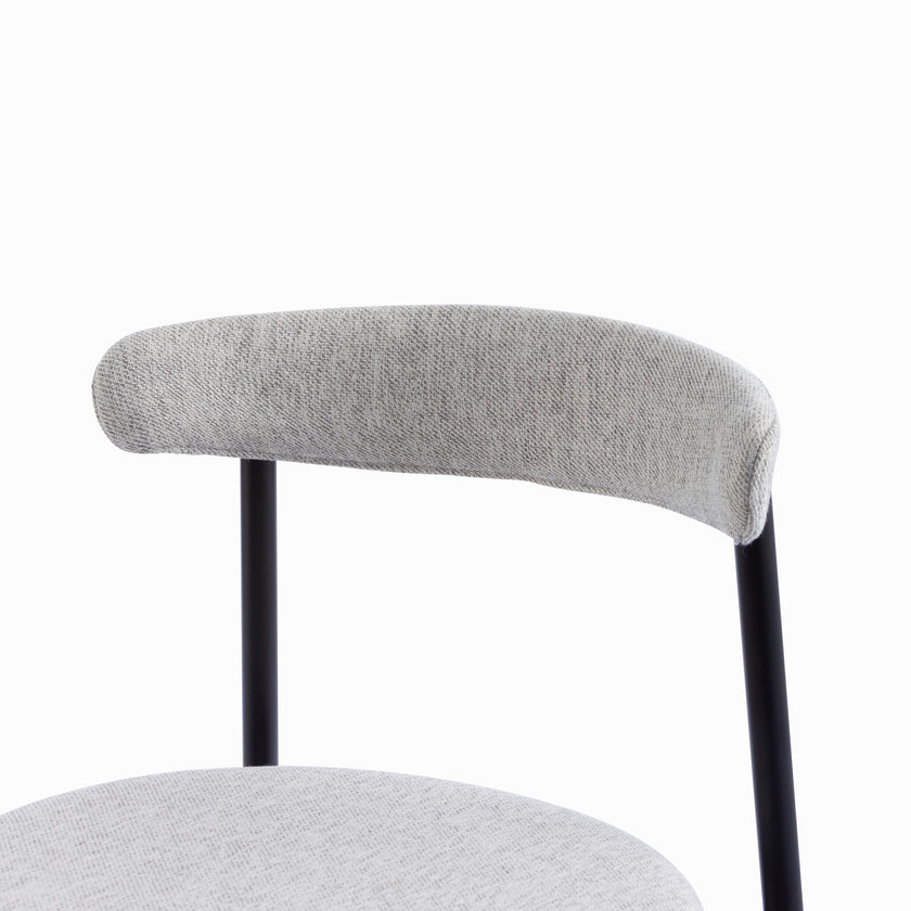 Ex Display - CDC6886-SD Fabric Dining Chair - Silver Grey with Black Legs