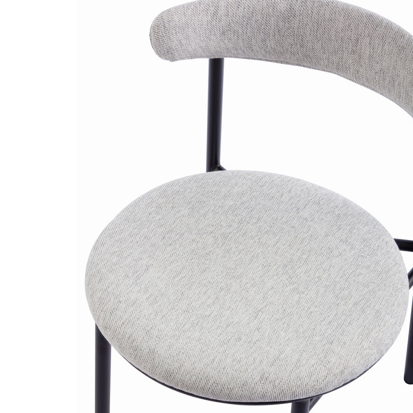 Ex Display - CDC6886-SD Fabric Dining Chair - Silver Grey with Black Legs