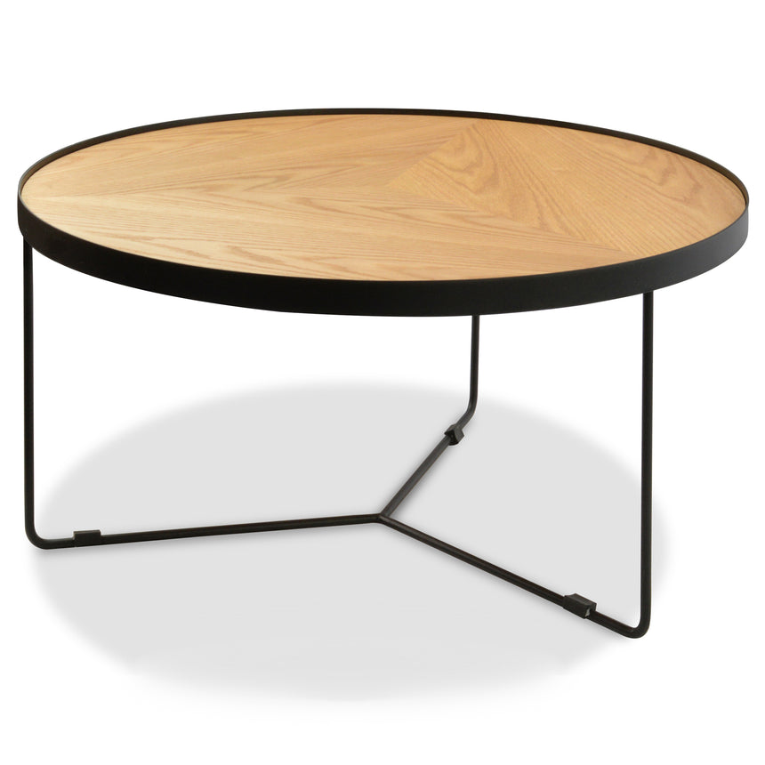 CCF2224-SD 82cm Round Coffee Table - Natural - Black