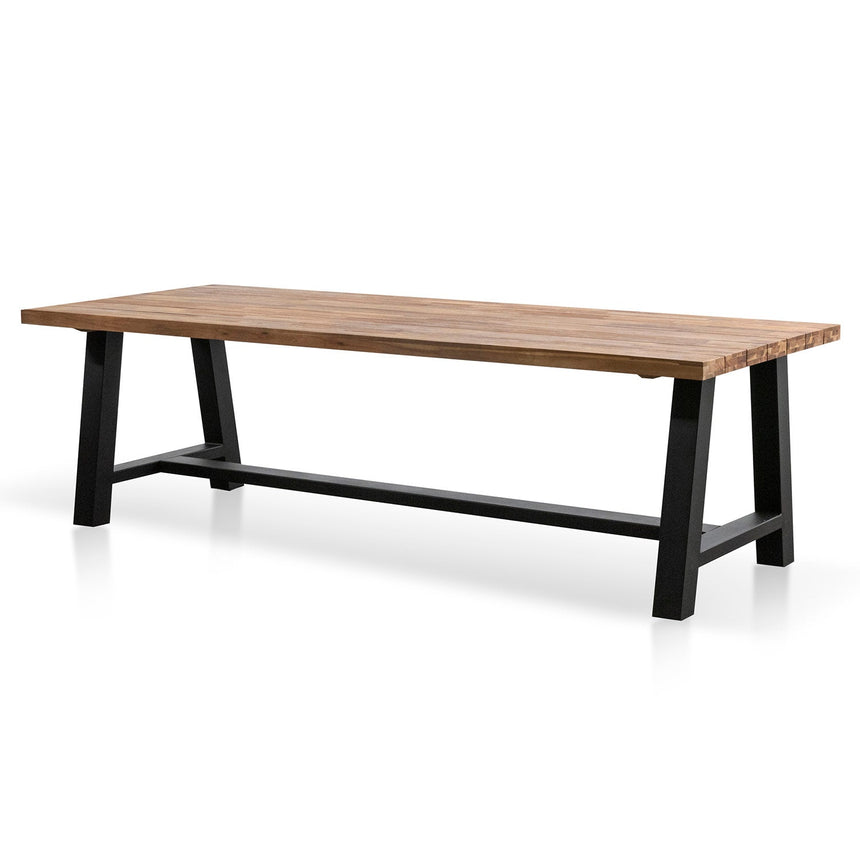 CDT2166-EM Outdoor Dining Table - Natural Top and Black Base